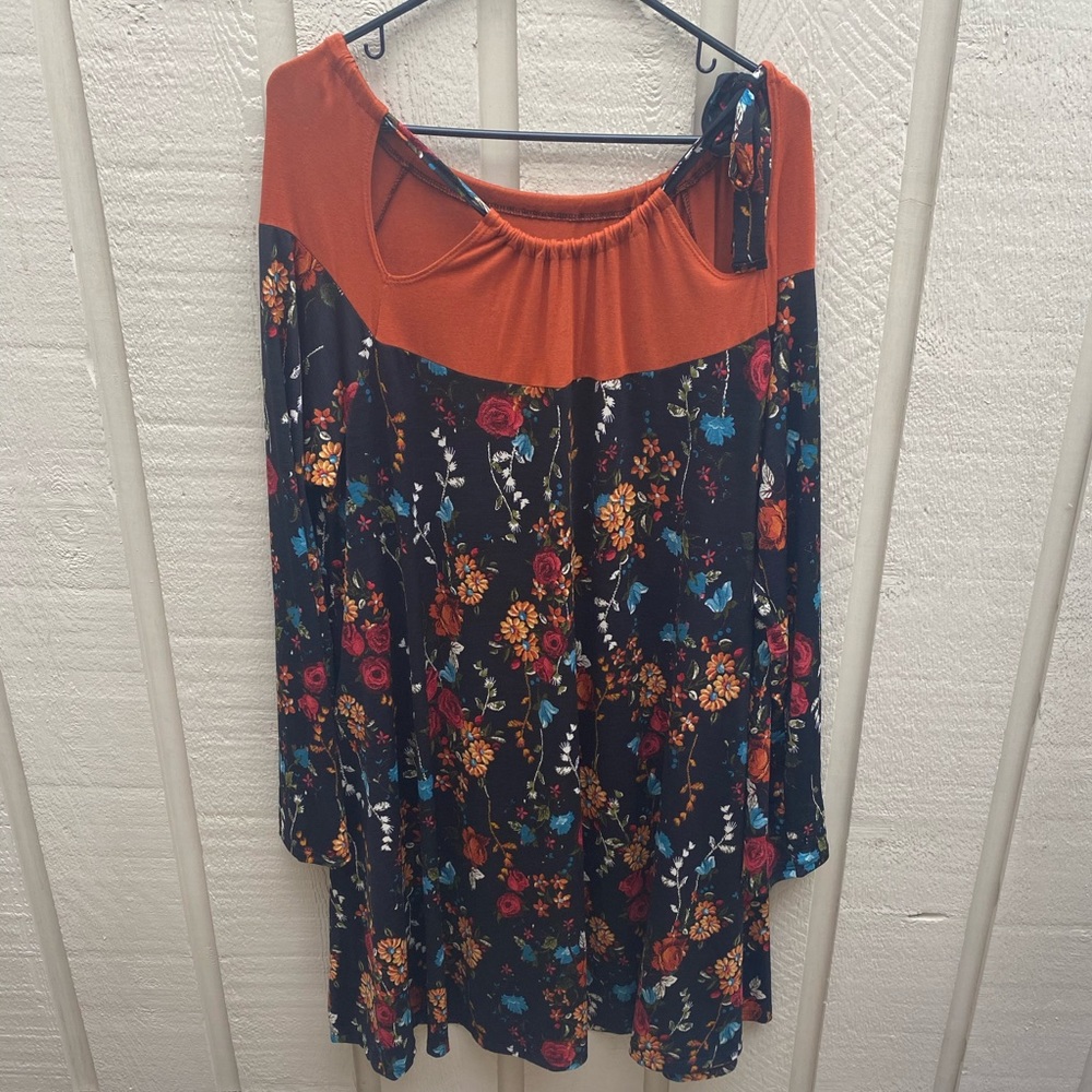 🍂WATERMELON fall long sleeve swing dress, 3XL